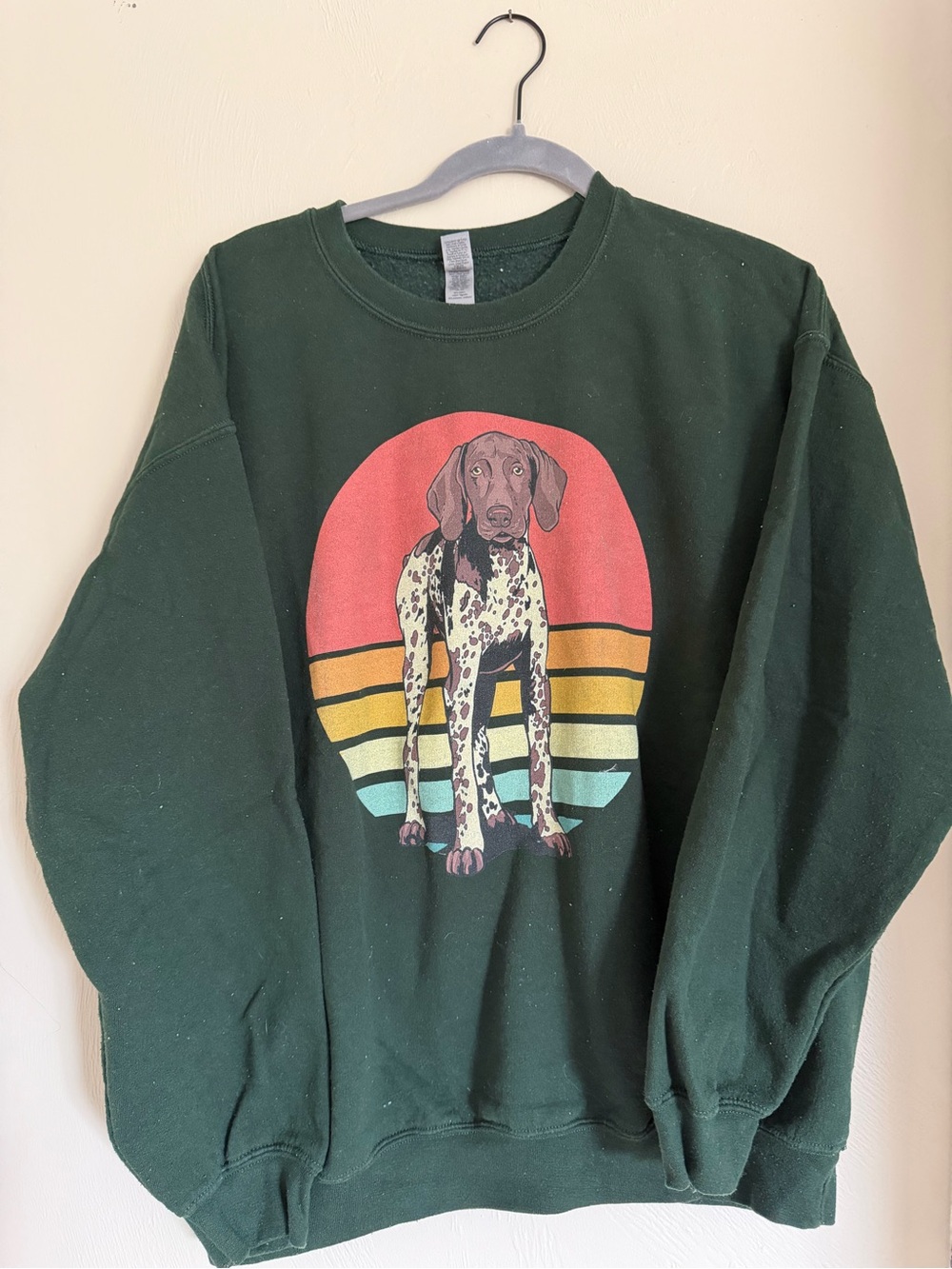 Classic Green Dog Graphic Sweatshirt - Forest Green